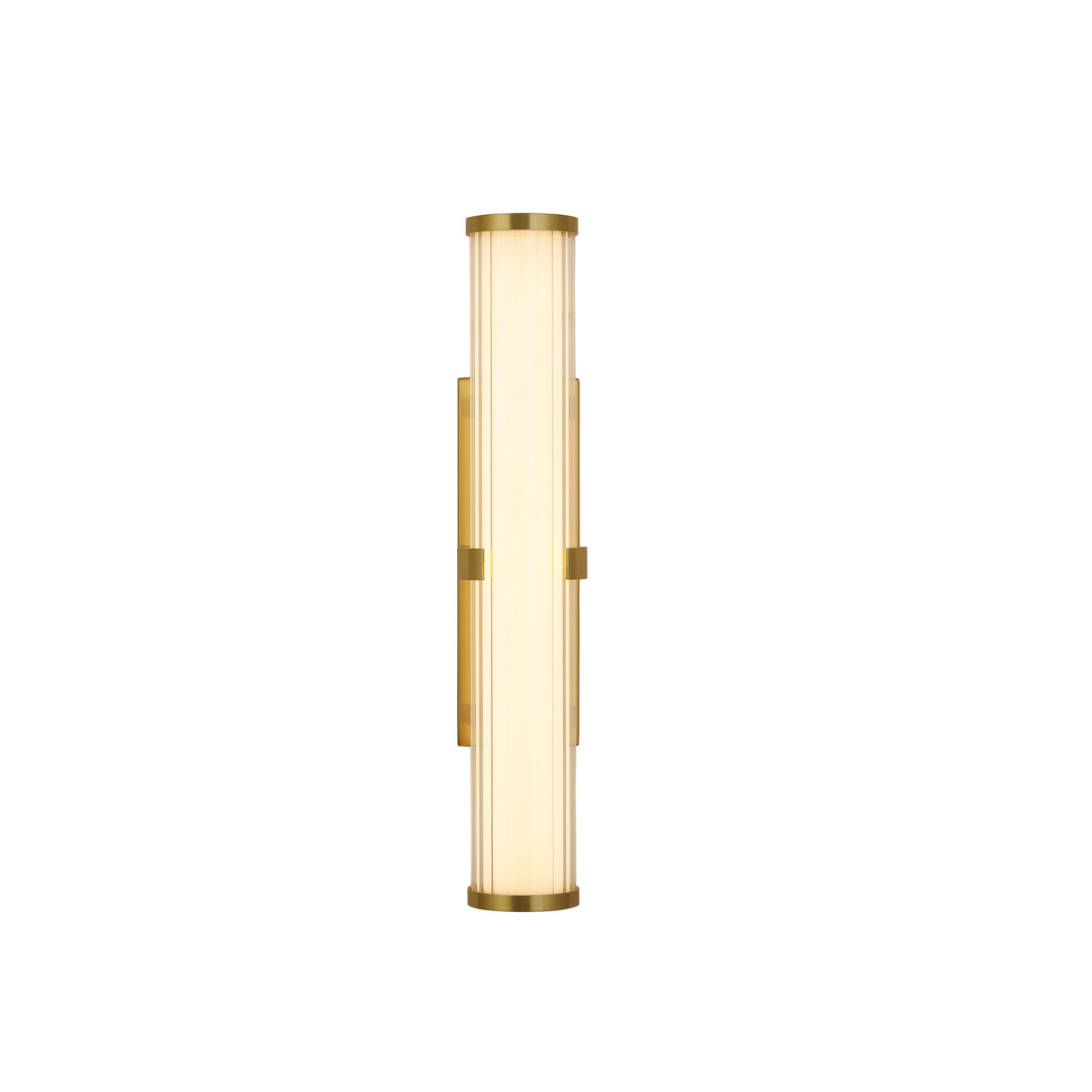 Clamp Wall Light - Gold Metal, Ribbed Clear & Opal Diffuser