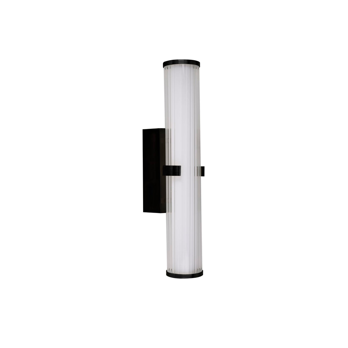 Searchlight Electric Clamp Wall Light - Black Metal, Ribbed Clear & Opal Diffuser 63125-1BK