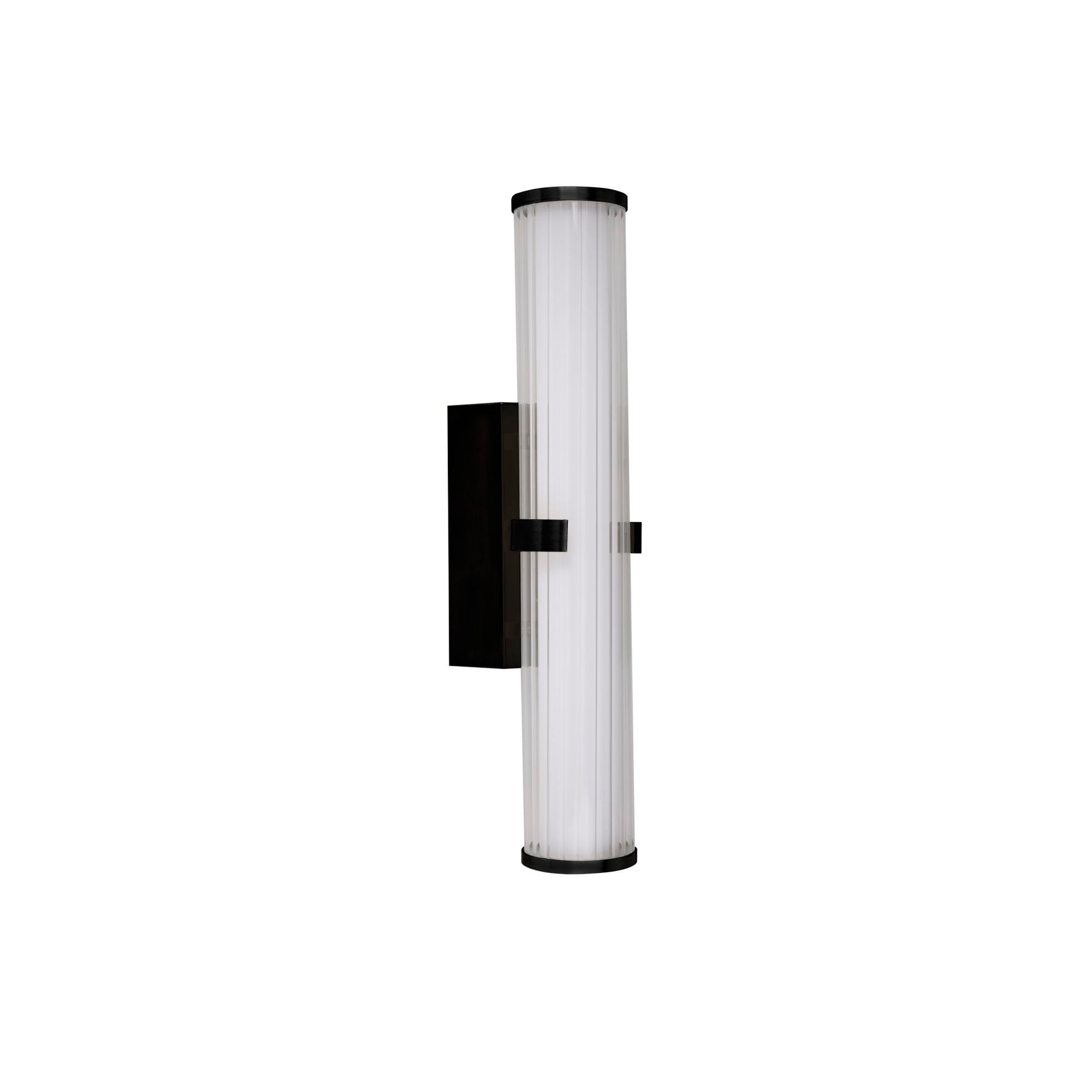 Searchlight Electric Clamp Wall Light - Black Metal, Ribbed Clear & Opal Diffuser 63125-1BK