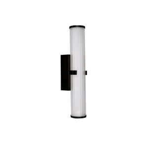 Searchlight Electric Clamp Wall Light - Black Metal, Ribbed Clear & Opal Diffuser 63125-1BK