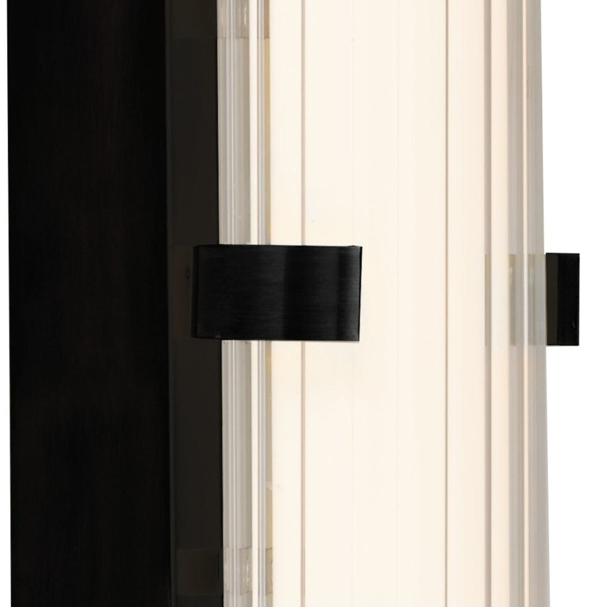 Searchlight Electric Clamp Wall Light - Black Metal, Ribbed Clear & Opal Diffuser 63125-1BK