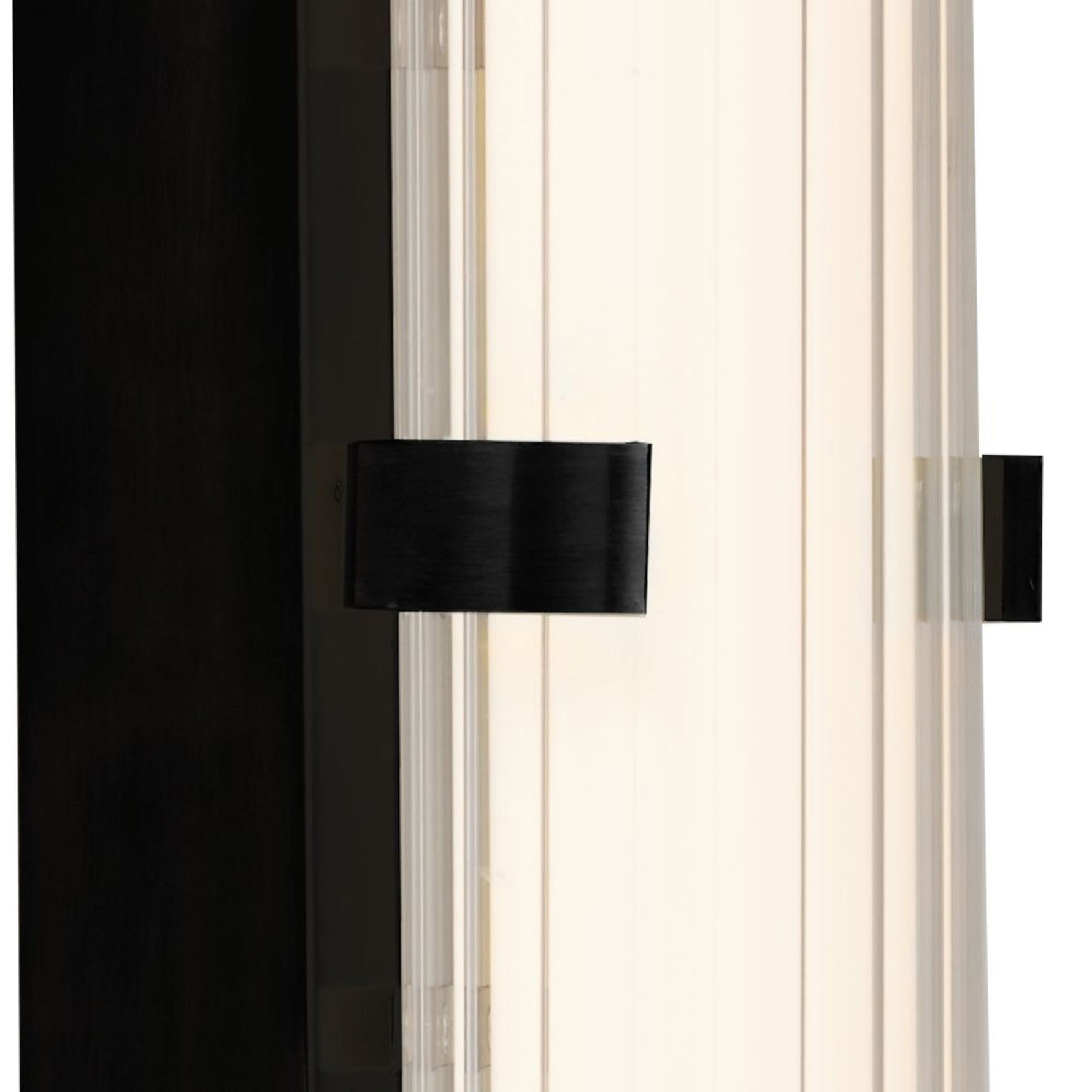 Searchlight Electric Clamp Wall Light - Black Metal, Ribbed Clear & Opal Diffuser 63125-1BK