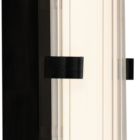 Searchlight Electric Clamp Wall Light - Black Metal, Ribbed Clear & Opal Diffuser 63125-1BK
