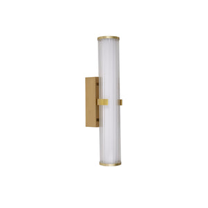 Searchlight Electric Clamp Wall Light - Gold Metal, Ribbed Clear & Opal Diffuser 63125-1GO