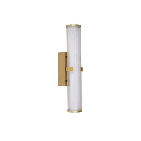 Searchlight Electric Clamp Wall Light - Gold Metal, Ribbed Clear & Opal Diffuser 63125-1GO