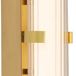 Searchlight Electric Clamp Wall Light - Gold Metal, Ribbed Clear & Opal Diffuser 63125-1GO
