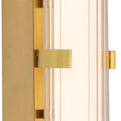 Searchlight Electric Clamp Wall Light - Gold Metal, Ribbed Clear & Opal Diffuser 63125-1GO