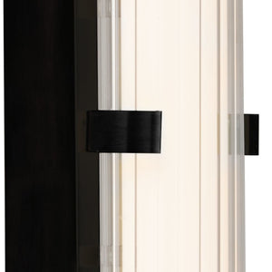 Searchlight Electric Clamp Wall Light - Black Metal, Ribbed Clear & Opal Diffuser 63126-1BK