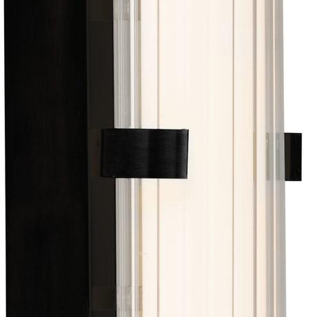 Searchlight Electric Clamp Wall Light - Black Metal, Ribbed Clear & Opal Diffuser 63126-1BK