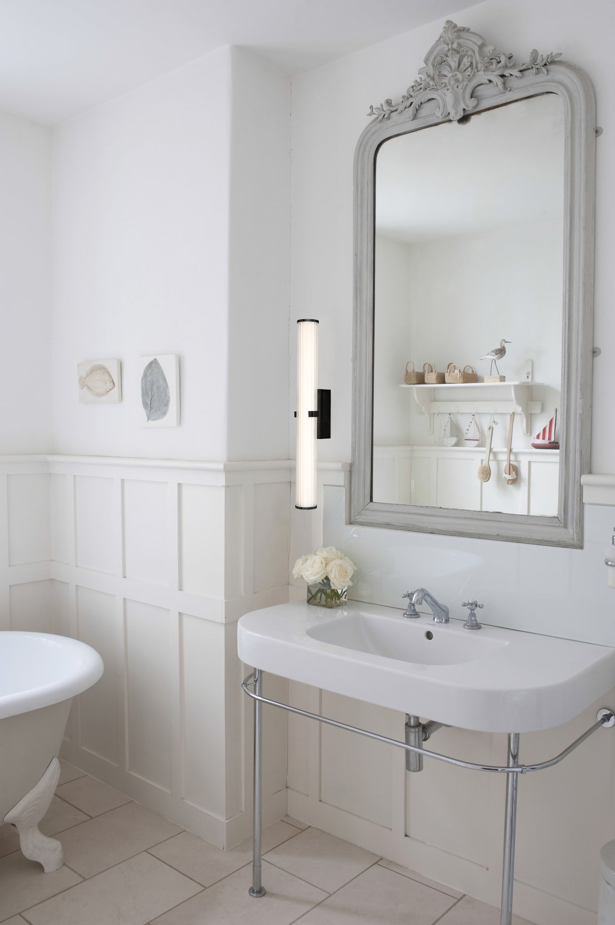 Searchlight Electric Clamp Wall Light - Black Metal, Ribbed Clear & Opal Diffuser 63126-1BK