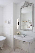 Searchlight Electric Clamp Wall Light - Black Metal, Ribbed Clear & Opal Diffuser 63126-1BK