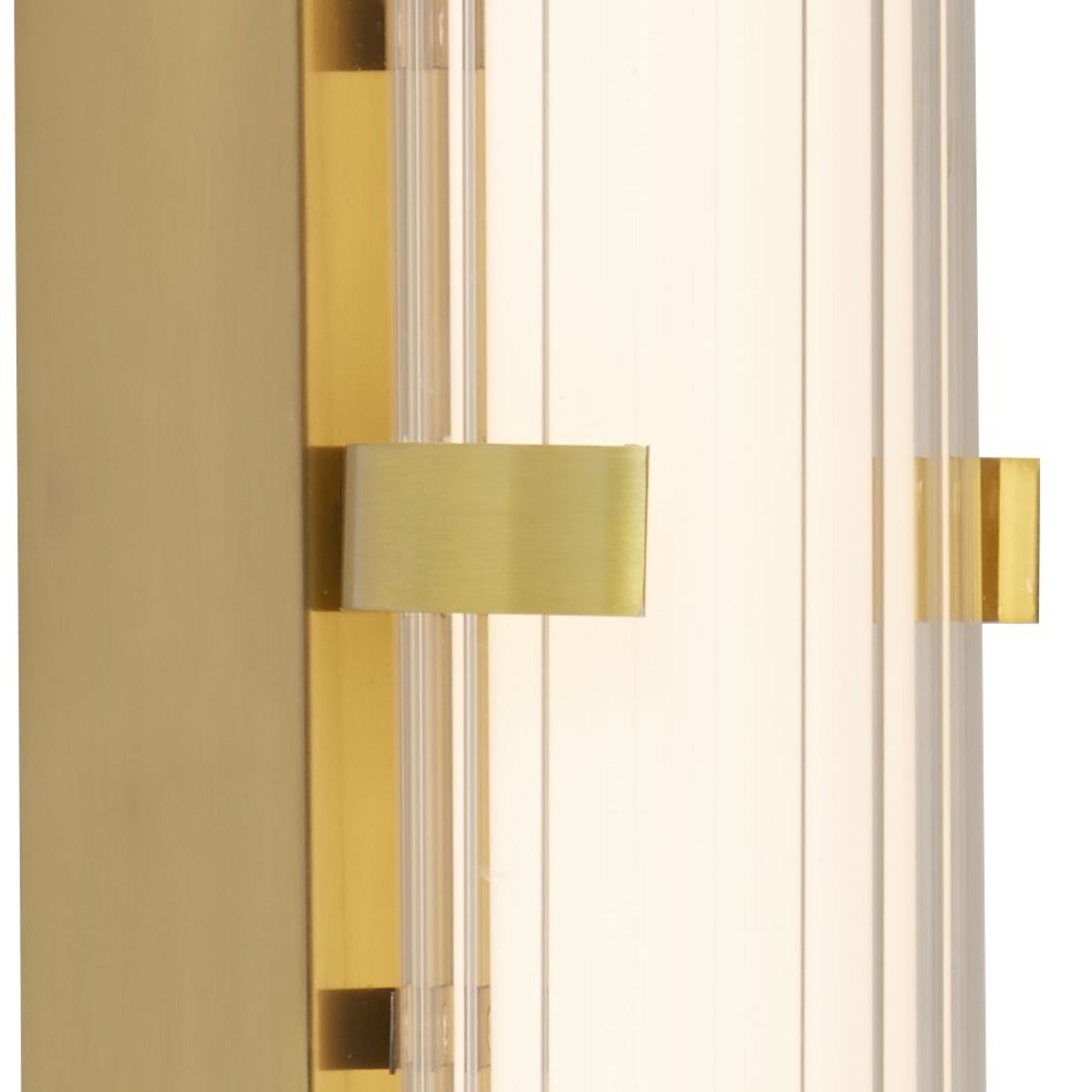 Searchlight Electric Clamp Wall Light - Gold Metal, Ribbed Clear & Opal Diffuser 63126-1GO