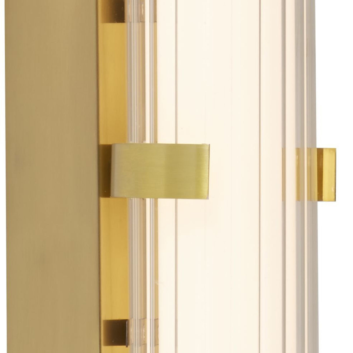 Searchlight Electric Clamp Wall Light - Gold Metal, Ribbed Clear & Opal Diffuser 63126-1GO
