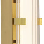 Searchlight Electric Clamp Wall Light - Gold Metal, Ribbed Clear & Opal Diffuser 63126-1GO