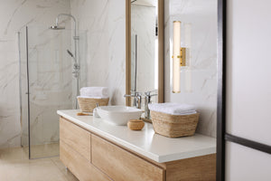 Searchlight Electric Clamp Wall Light - Gold Metal, Ribbed Clear & Opal Diffuser 63126-1GO
