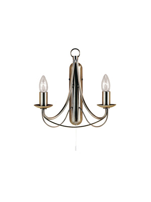 Searchlight Electric Maypole 2Lt Wall Light - Antique Brass Metal 6342-2AB
