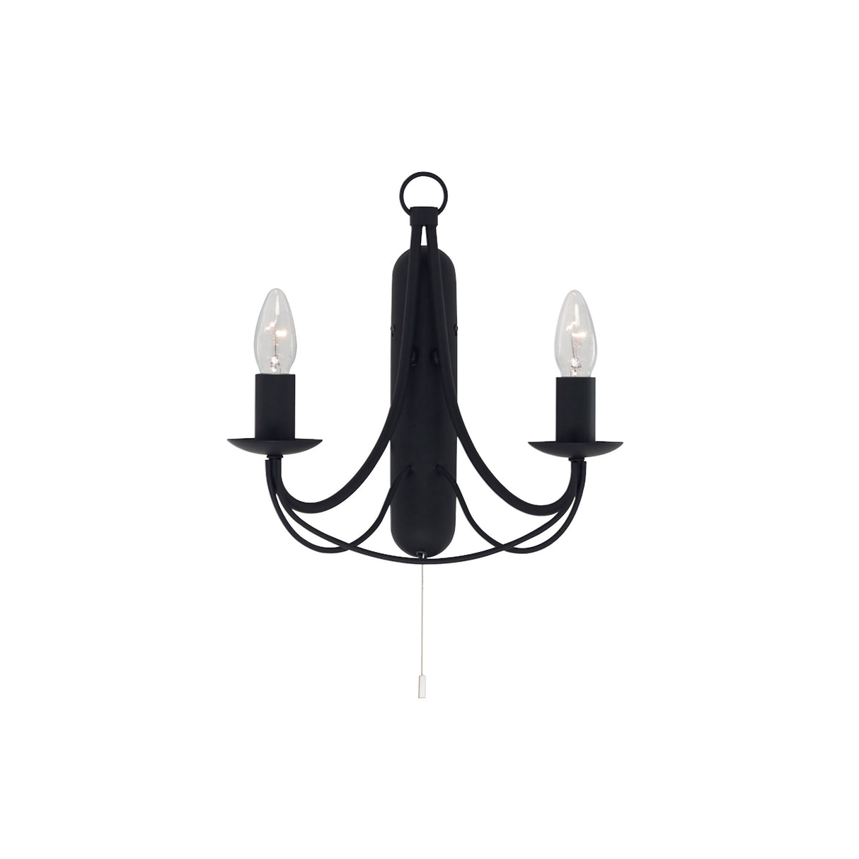 Maypole 2Lt Wall Light - Black Metal