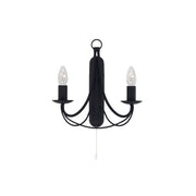 Maypole 2Lt Wall Light - Black Metal
