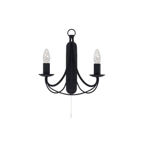 Maypole 2Lt Wall Light - Black Metal
