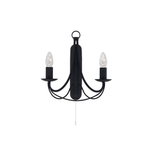 Maypole 2Lt Wall Light - Black Metal