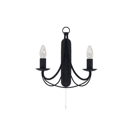 Maypole 2Lt Wall Light - Black Metal