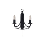 Searchlight Electric Maypole 2Lt Wall Light - Black Metal 6342-2BK
