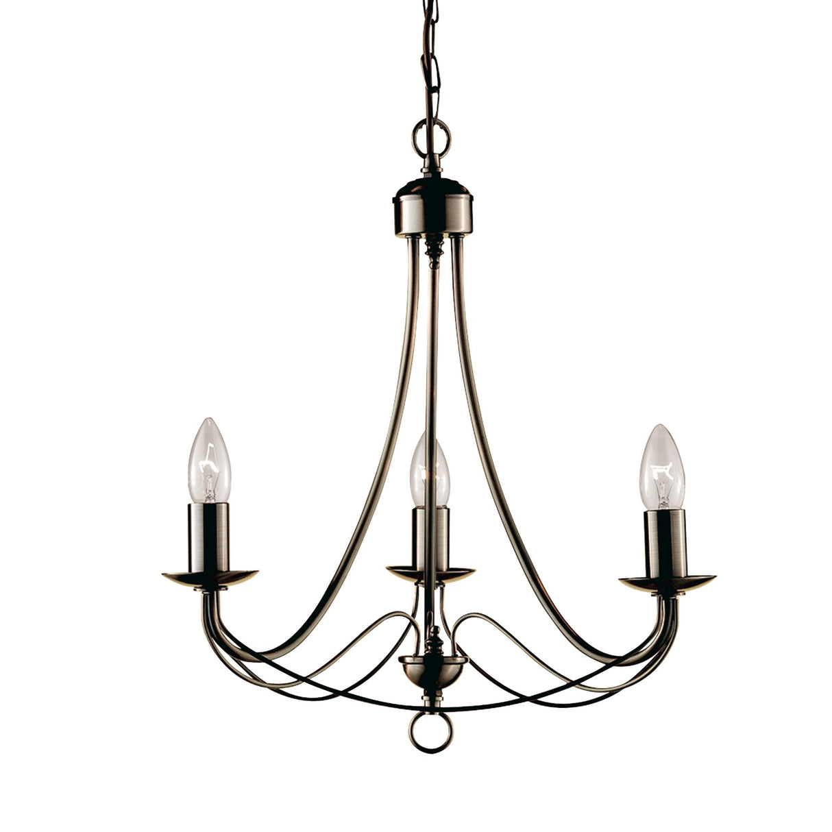 Maypole 3Lt Pendant - Antique Brass Metal