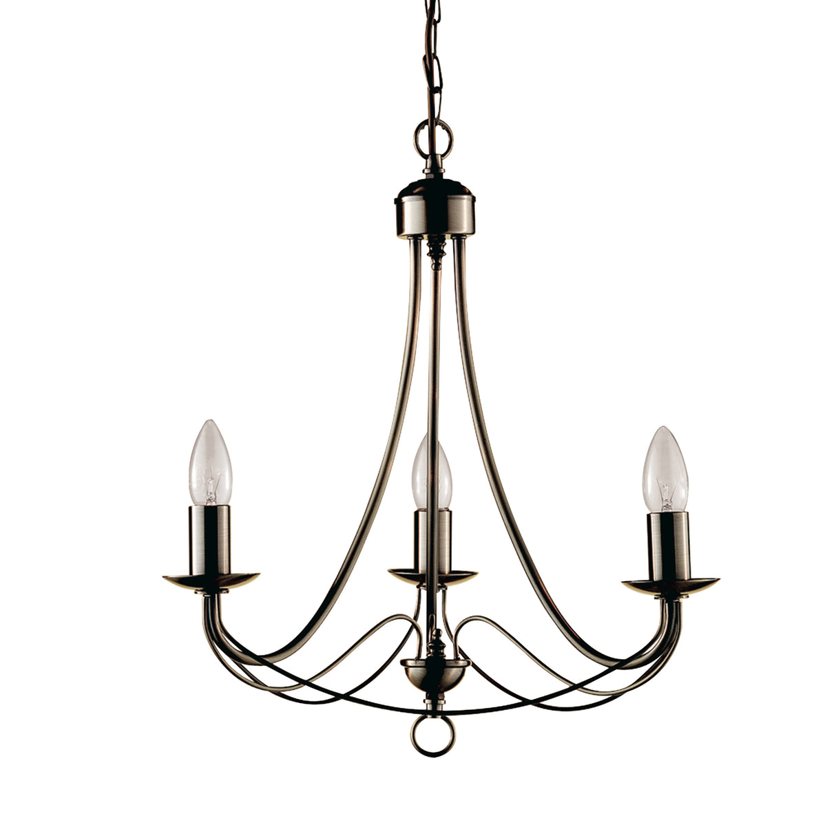 Searchlight Electric Maypole 3Lt Pendant - Antique Brass Metal 6343-3AB