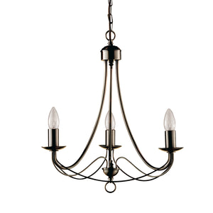 Searchlight Electric Maypole 3Lt Pendant - Antique Brass Metal 6343-3AB