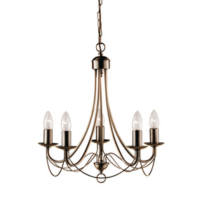 Maypole 5Lt Pendant - Antique Brass Metal