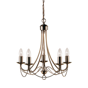 Maypole 5Lt Pendant - Antique Brass Metal