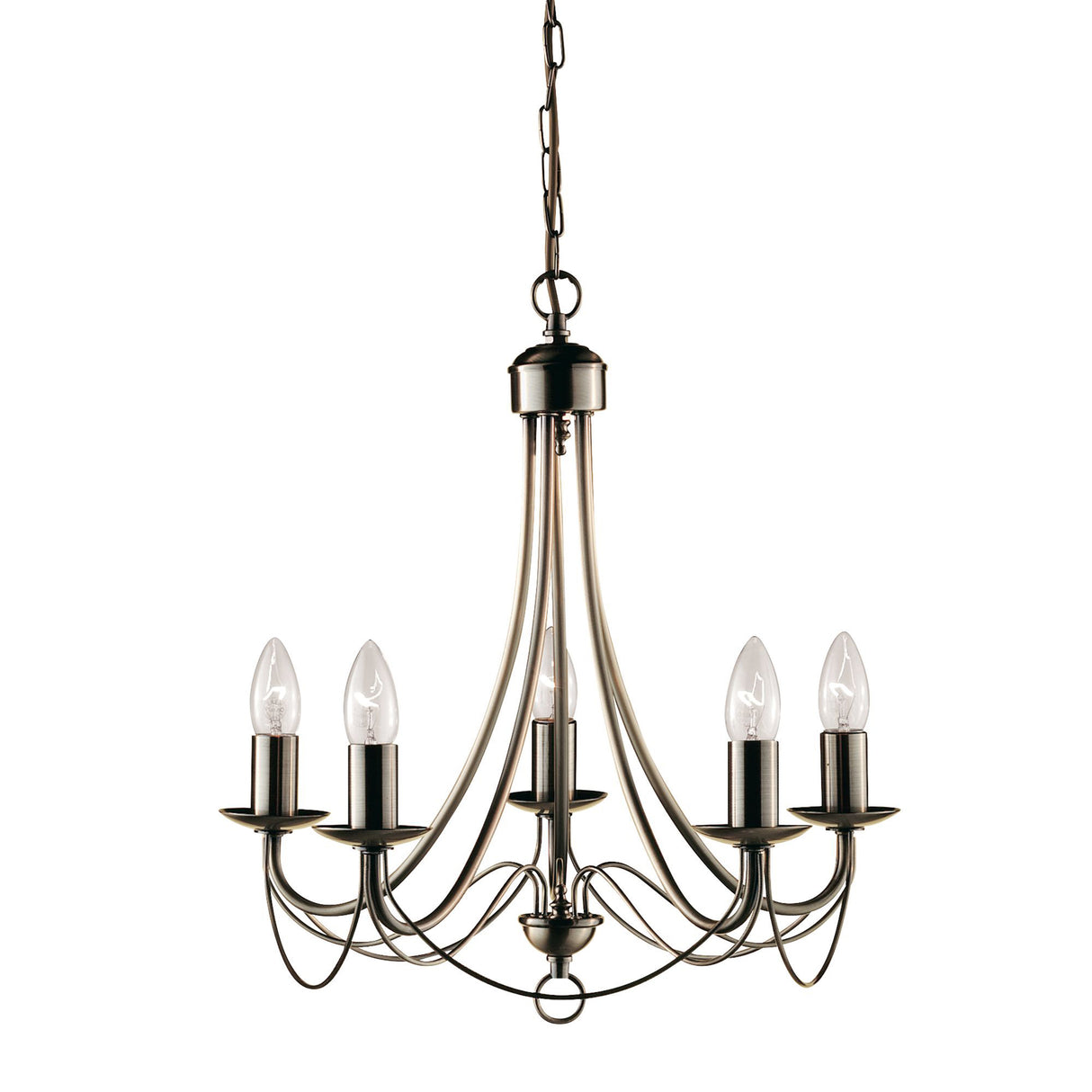Searchlight Electric Maypole 5Lt Pendant - Antique Brass Metal 6345-5AB