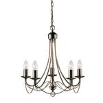 Searchlight Electric Maypole 5Lt Pendant - Antique Brass Metal 6345-5AB