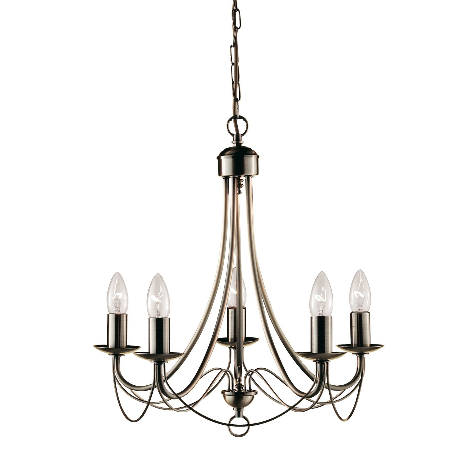 Searchlight Electric Maypole 5Lt Pendant - Antique Brass Metal 6345-5AB