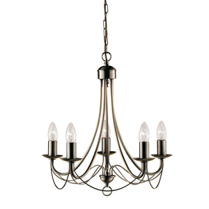 Searchlight Electric Maypole 5Lt Pendant - Antique Brass Metal 6345-5AB