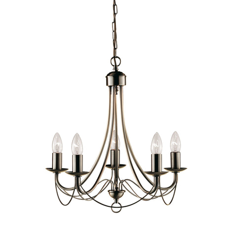 Searchlight Electric Maypole 5Lt Pendant - Antique Brass Metal 6345-5AB