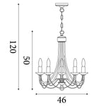 Searchlight Electric Maypole 5Lt Pendant - Antique Brass Metal 6345-5AB