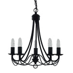 Searchlight Electric Maypole 5Lt Pendant - Black Metal 6345-5BK