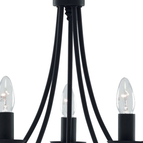 Searchlight Electric Maypole 5Lt Pendant - Black Metal 6345-5BK
