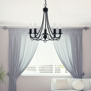 Searchlight Electric Maypole 5Lt Pendant - Black Metal 6345-5BK