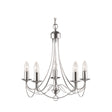 Maypole 5Lt Pendant - Satin Silver Metal