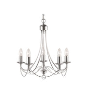 Maypole 5Lt Pendant - Satin Silver Metal
