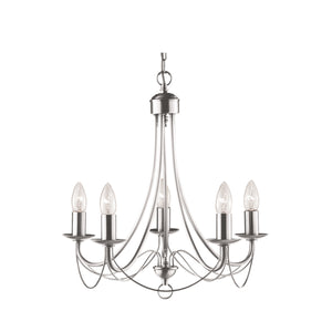 Maypole 5Lt Pendant - Satin Silver Metal