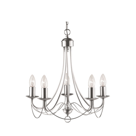 Maypole 5Lt Pendant - Satin Silver Metal