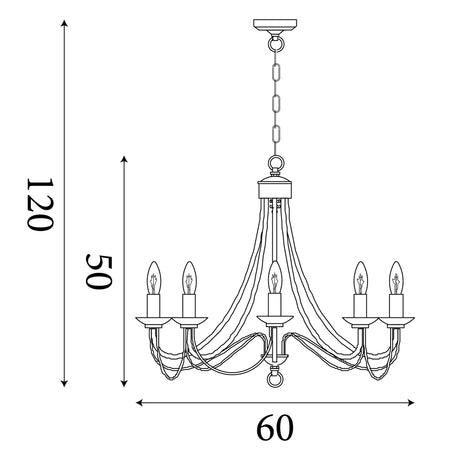 Searchlight Electric Maypole 8Lt Pendant - Antique Brass Metal 6348-8AB