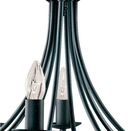 Searchlight Electric Maypole 8Lt Pendant - Black Metal 6348-8BK