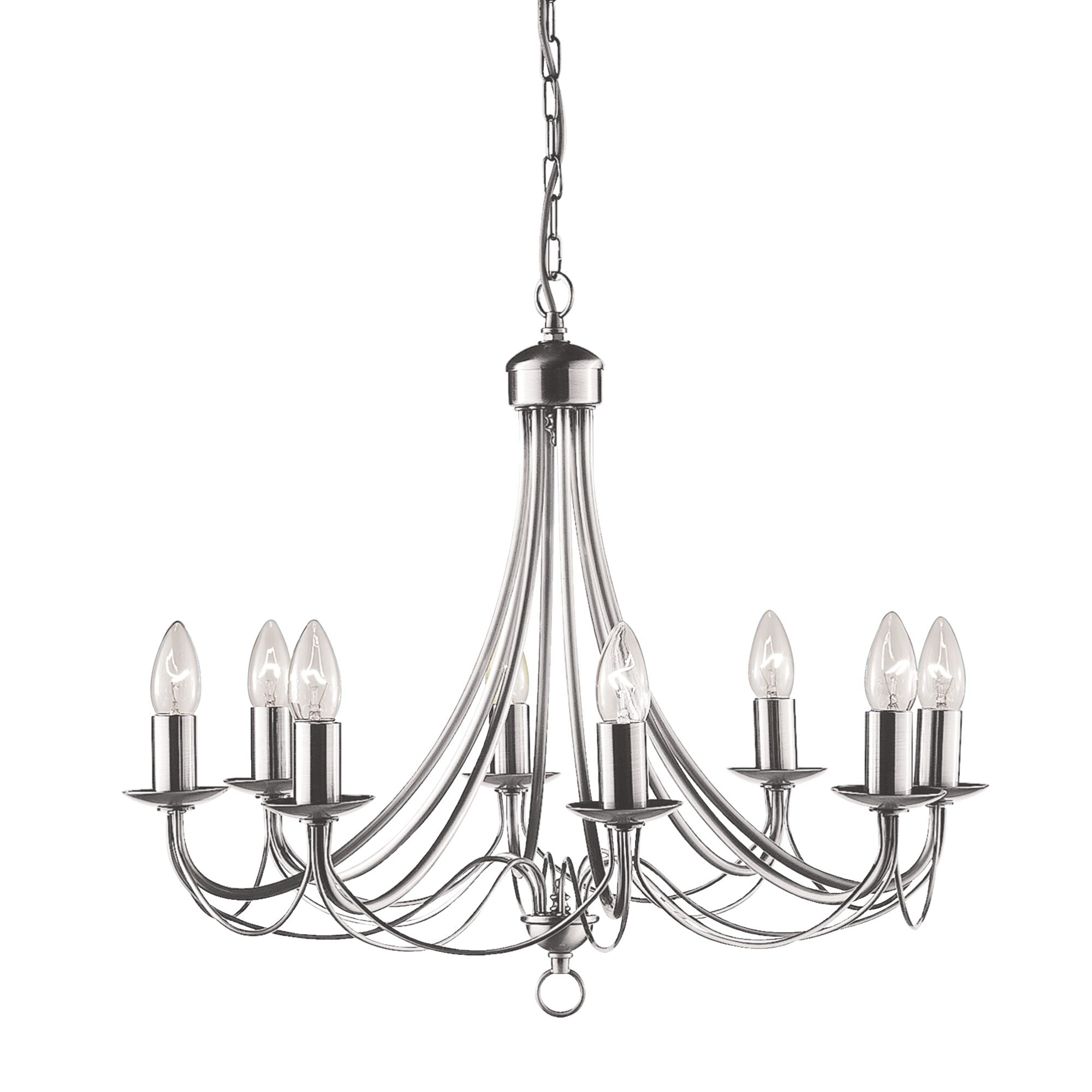 Maypole 8Lt Pendant - Satin Silver Metal