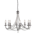 Maypole 8Lt Pendant - Satin Silver Metal