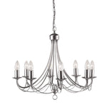 Maypole 8Lt Pendant - Satin Silver Metal