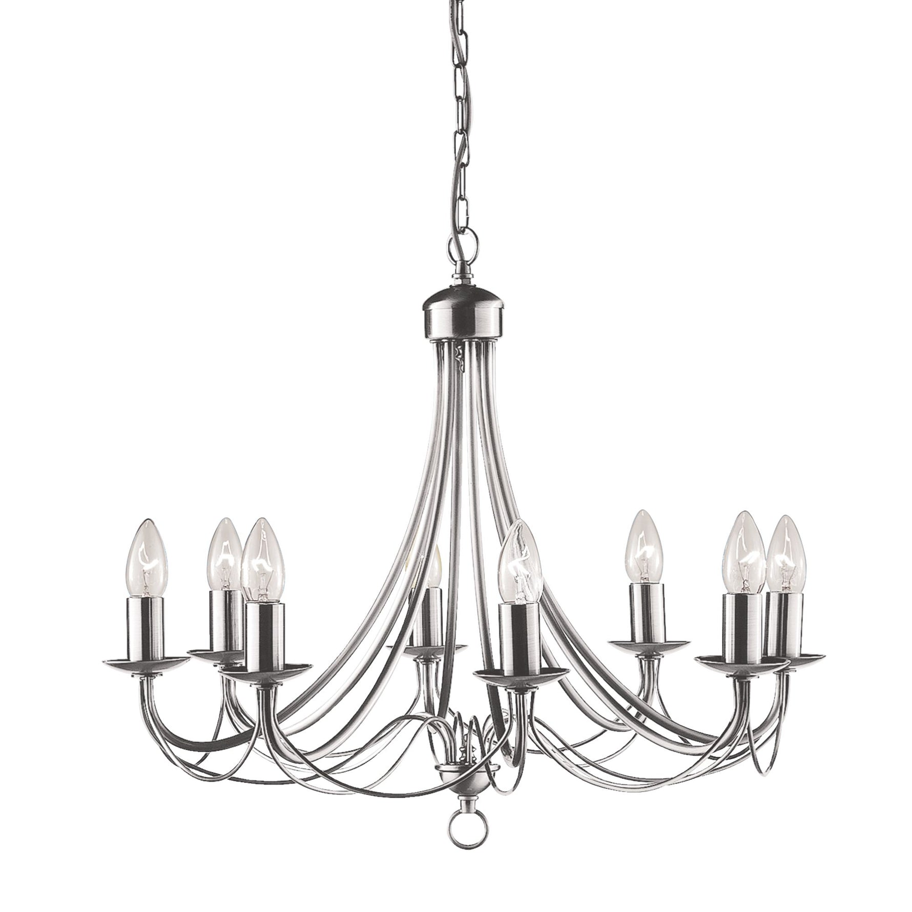 Maypole 8Lt Pendant - Satin Silver Metal